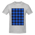 thumbnail image 4 of Bingfone Buffalo Plaid Blue Black Men'S Loose Fit Short-Sleeve Pocket T-Shirt, 4 of 7