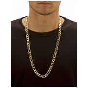 PalmBeach Jewelry قلادة Figaro-Link باللون الأصفر Goldtone 24 أو 30 (9mm)