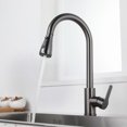 thumbnail image 2 of Grifo extraíble de acero inoxidable Grifo de cocina para agua caliente y fría Lavabo de verduras cepillado de acero inoxidable, 2 of 5
