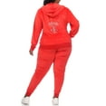 thumbnail image 3 of White Mark Women's Plus Size 2 Piece Rhinestone Velour Tracksuit Set, 3 of 5