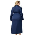 thumbnail image 4 of Wensltd Plus Size Nightgown Set for Women 2 Piece Solid Color Comfortable Long Sleeve Robe Home Clothes, 4 of 5
