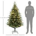 thumbnail image 3 of HOMCOM 6ft Artificial Christmas Tree with LED Lights, Hinged Xmas Tree, 3 of 10