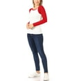 thumbnail image 3 of Women's Casual Ribbed Long Sleeve Round Neck Raglan T-Shirt, 3 of 5