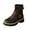 Brown, variant on Brown Women S Low Heel Ankle Boots Round Toe Side Zipper Slip On Casual Winter Short Boots For Ladies