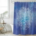 thumbnail image 6 of Boho Flowers Shower Curtain Set - Standard 72" x 72" Washable Bathtub Curtain with 12 Hooks, Blue Floral Bohemian Vintage Country Waterproof Fabric Stall Shower Curtains for Bathroom/Bathtub Décor, 6 of 6