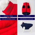 thumbnail image 5 of Hugo & Hudson Reversible Dog Puffer Jacket Coat - Red & Navy - L55, 5 of 7
