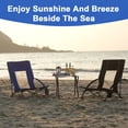 thumbnail image 4 of SUNSPIRE Beach Chair for Adults Low Back Portable Folding Camping Chair with Cup Holder & Carry Bag for Outdoor Beach Picnic Travel 2-Pack Teal, 4 of 9