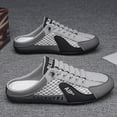 thumbnail image 5 of Daolelai Thin Men's Shoes Summer Mesh Breathable Hole Sandals Men's Lazy One-Step Slip-On No Heel Closed Toe Casual Shoes, 5 of 9