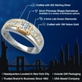 thumbnail image 2 of Gem Stone King 925 Silver and 10K Yellow Gold Lab Grown Diamond Statement Ring for Men | 1.17 Cttw | Princess 5MM | DEF Color | VVS-VS Clarity | Available in Size 7,8,9,10,11,12,13, 2 of 5