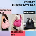 thumbnail image 4 of JUYGO Puffer Tote Bag Women Quilted Crossbody Bag Large Shoulder Puffy Summer Beach Purse Cloud Bubble Gym Pleat Pad, 4 of 7
