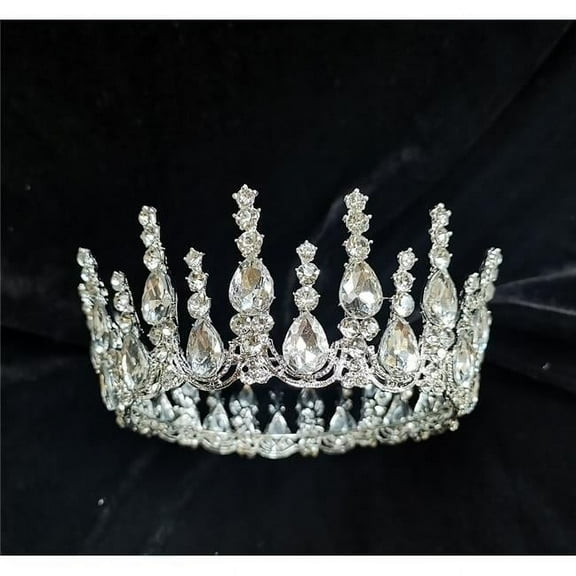 Tian Sweet 34033-SV 8 oz Drops Wedding Crown Cake Topper - Silver