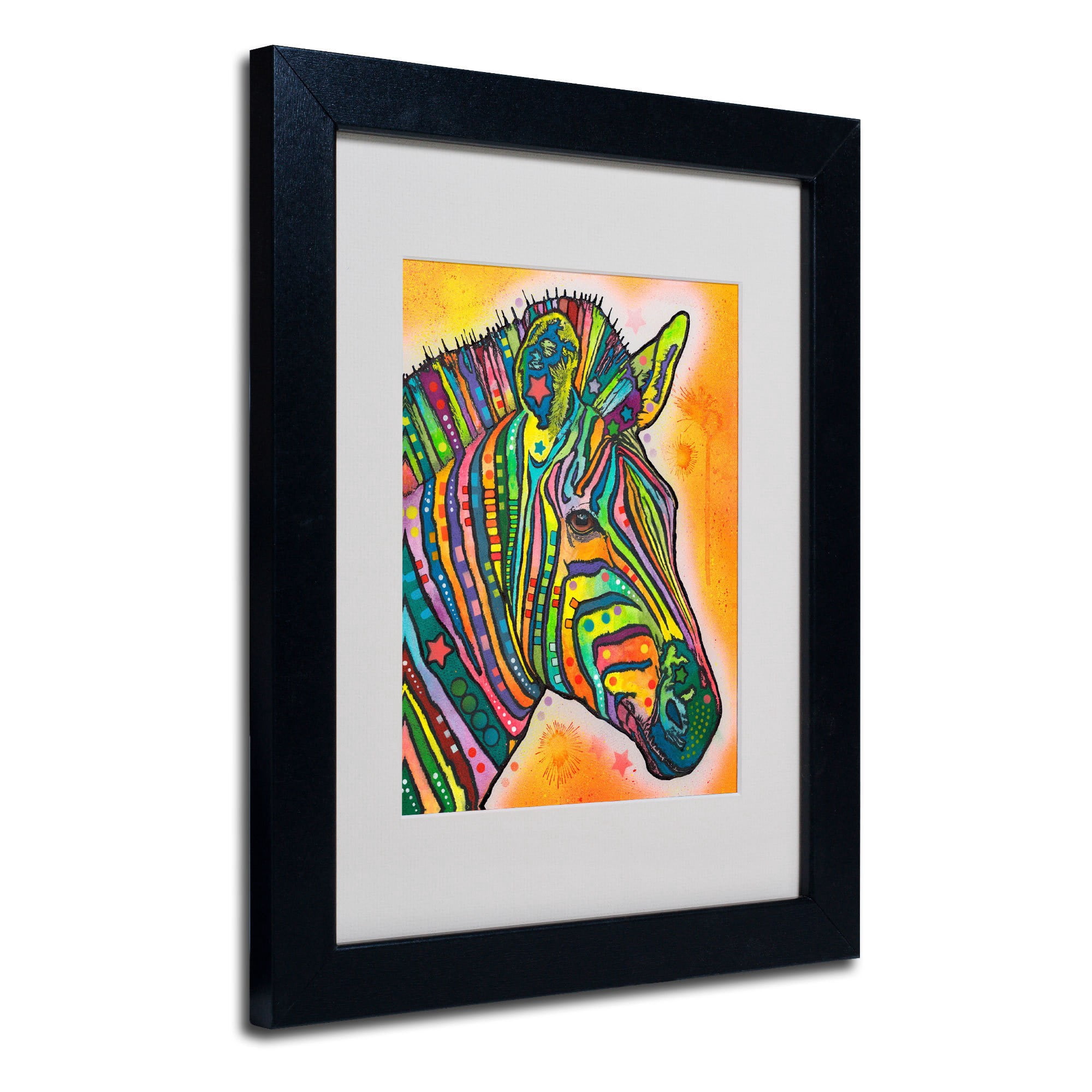 Trademark Fine Art "Zebra" Canvas Art by Dean Russo, Wood Frame