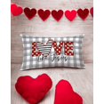 thumbnail image 4 of 12x20 Inch Valentine''s Day Pillow Cover - ''Love Like Jesus'' Script with Grey Buffalo Plaid and Red Love Hearts - Romantic Farmhouse Decorative Cushion Case for Home, Sofa, and Couch Decor, 4 of 6