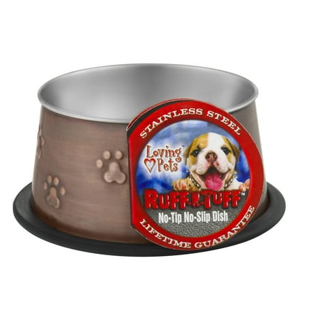 Loving Pets Ruff-N-Tuff Artistic Antique Copper Bowl Small, 1.0 CT