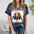 thumbnail image 2 of Mama T Shirts for Women Baseball Print Short Sleeve V Neck T-Shirt Letter Print Loose Fit Tee Shirt Tops Blouses, 2 of 5