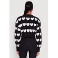 thumbnail image 5 of Women's Chenille Heart Patterned Brushed Knit Cropped Cardigan, 5 of 5