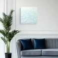 thumbnail image 2 of Canvas Print Wall Art Teal Wave Lines Abstract Curves Modern Style Framed Canvas Art Wall Decor Pictures Painting Morden Artwork for Living Room Bedroom, Ready to Hang, 16"x16", 2 of 4
