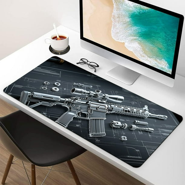 Cool Military Weapon Build Weapon Parts Display Large Gaming Mouse Pad