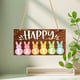 thumbnail image 1 of Decoración de cartel de madera de Pascua – adorno rústico de conejos de madera, adorno adorable de oficina en casa, placa colgante de Navidad, acento primaveral interior exterior, 1 of 1