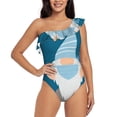 thumbnail image 2 of Picia Nurse Doctor Gnomes Pattern Women's One Piece Swimsuits,One Shoulder Swimwear Asymmetric ,Ruffle Monokinis Bathing Suits,High Waisted Flattering Bathing Suits-Large, 2 of 8