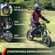 FRP FX40 40cc 4-Stroke Gas Powered Kids Dirt Bike with Safety Kill Switch for young rides, Front & Rear Disc Brakes, EPA Certified, FX40-Ogemaw, Green, Base Model