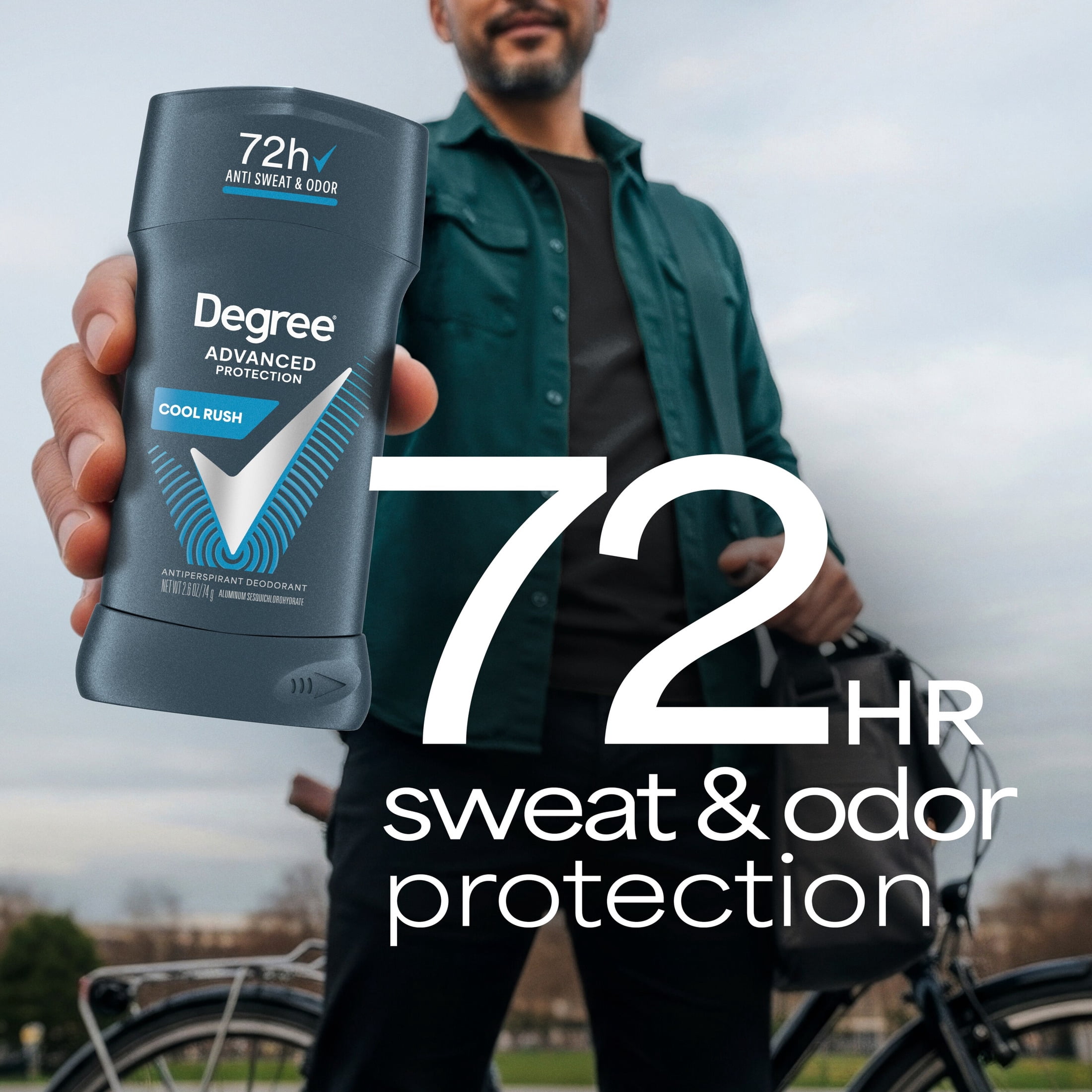 (2 pack) Degree Men Antiperspirant Deodorant 72-Hour Sweat And Odor Protection Cool Rush Antiperspirant For Men With Body Heat Activated Technology, 2.6 oz
