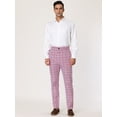 thumbnail image 3 of Pantalonescuadros de vestir pahombre, ajustados, con parte delanteplana, estampados,cuadros de negocios Ro3XL, 3 of 6