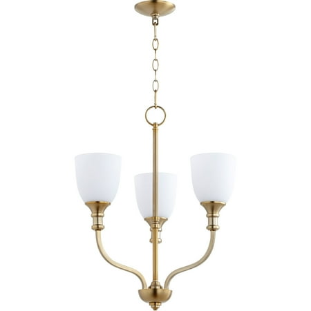 

Chandeliers 3 Light With Aged Brass Finish Medium Base Bulb Type 18 inch 180 Watts