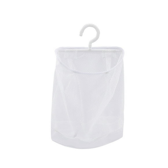 Inteprter Bolsa de red de almacenamiento de ropa para colgar en la pared con asa de transporte Frutas Malla transpirable Cesta plegable Almacenamiento y organización del hogar