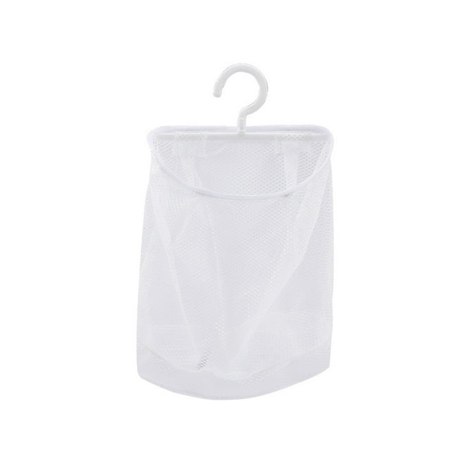bedienty Clothes Wall Hanging Storage Net Bag with Carry Handle Mesh Sundries Foldable Basket Organizer Bathroom Door Camping