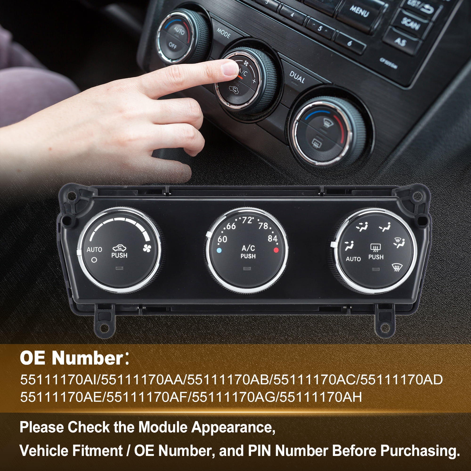 Unique Bargains A/C Heater Climate Control Module for Jeep Wrangler 2011-2014