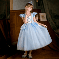 thumbnail image 3 of 【Uhome】10Pcs Cinderella Costume for Girls Kids Blue Princess Dress with Accessories Halloween Birthday Party Outfits, 3 of 7