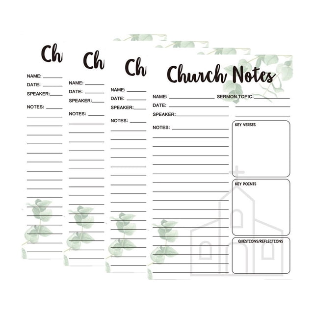 4 Piezas Cuaderno Religioso Bloc de Notas Desprendible Diario de Oraciones Portátil para Tomar Apuntes Sermón Adecuado para Estudio Bíblico Reuniones Compartir en Familia