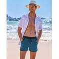 thumbnail image 4 of COOFANDY Mens Board Shorts Mesh Liner Summer Beach Bathing Suit 3 Inch Swim Trunks Light Blue, 4 of 7