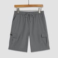thumbnail image 5 of JUMEYU Boy Cargo Shorts Boy's Summer Drawstring with Elastic Waist Classic Fit Pockets Casual Shorts Size 9-10 (Grey,9-10 Years), 5 of 8