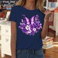 thumbnail image 6 of Yopmin Butterfly T Shirts for Women Floral Crewneck Casual Printed T Shirts Fashion Summer Clothes for Everyday Wear, 6 of 7