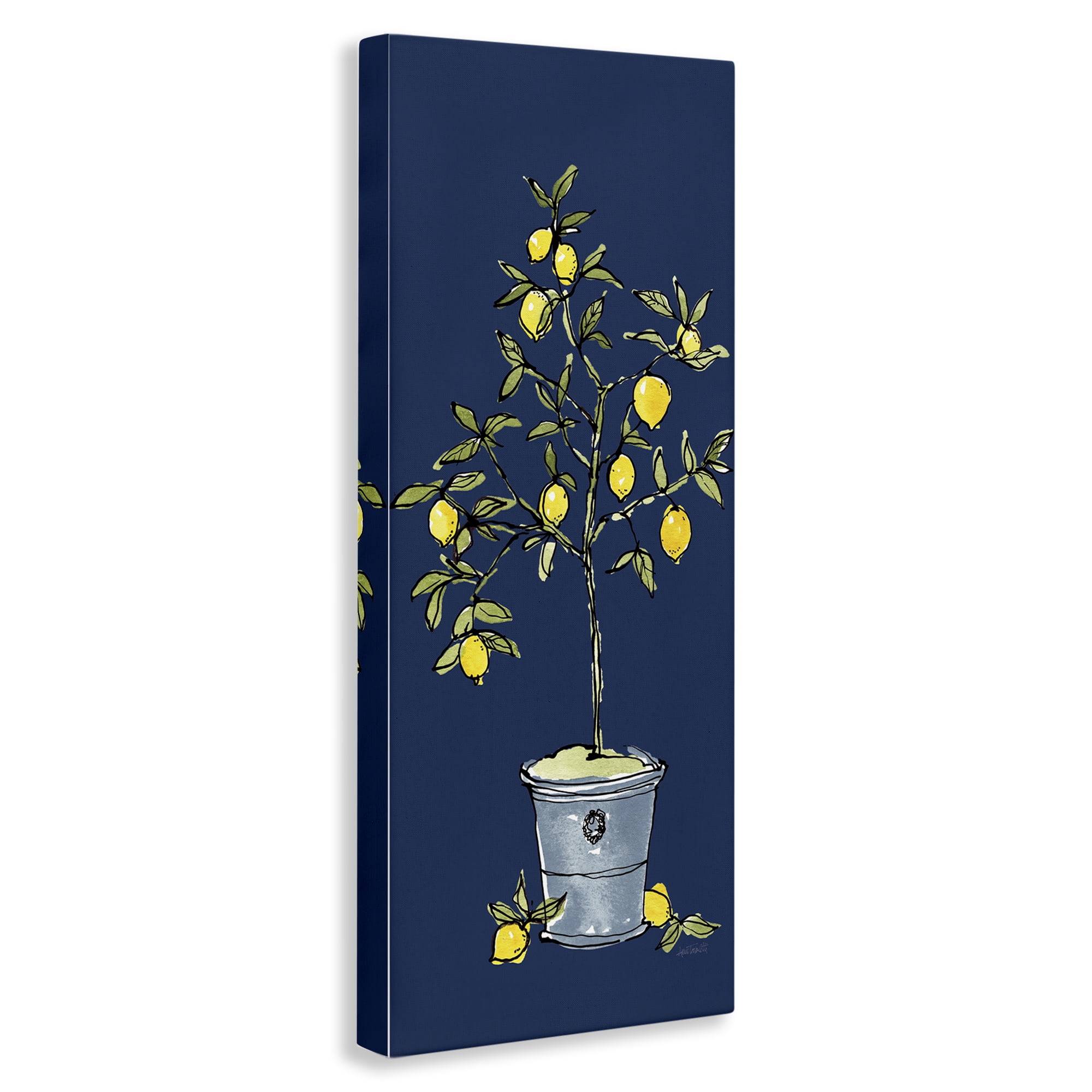 Stupell Industries Citron Lemon Plant Botanical & Floral Painting Gallery Wrapped Canvas Art Print Wall Art, 20 x 48