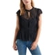 thumbnail image 2 of Blusa Peplum de rayas transparentes Lucky Brand para mujer negro XS, 2 of 2