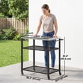 thumbnail image 3 of Outsunny Chariot de Gril d'Extérieur avec Plateau en Acier, Table de Préparation des Aliments sur Roulettes, 3 of 10