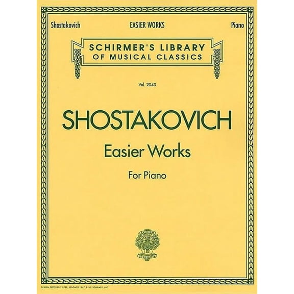 Schirmer's Library of Musical Class Easier Works: Schirmer Library of Classics Volume 2043 Piano Solo, Book 2043, (Paperback)