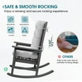 thumbnail image 2 of SERWALL Oversized HDPE Outdoor Rocking Chair with Cushion, Gray Rocker and Gray Cushion, 2 of 10