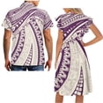 thumbnail image 5 of Garronmavis Samoa Couple Matching Outfit Husban and Wife Clothing Womens Short Sleeve Dress Hawaiian Beach Dresses Size L and Men's Button Down Casual Shirt for Summer, 5 of 7