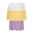 thumbnail image 6 of Women Plus Size Tops Cut Out V Neck 3/4 Sleeve Blouses Dressy Casual Tunic Tops to Wear with Leggings, 6 of 6