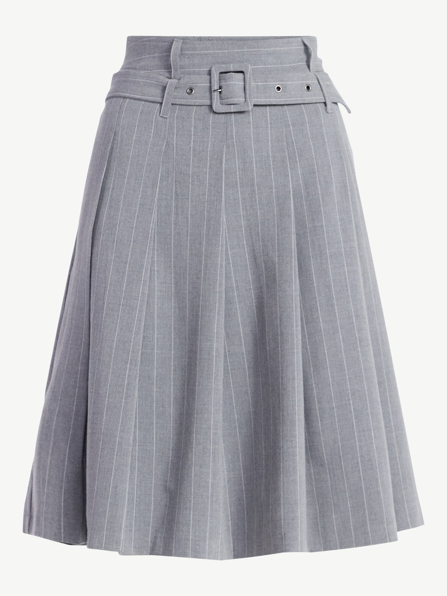 Scoop Women's Pleated Pinstripe Midi Skirt, Sizes 0-18