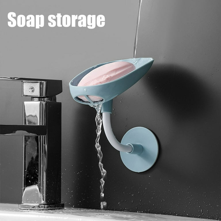 Wall Mounted Soap Holder, Soap Rack With Hook, Punch-free Self
