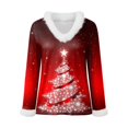 thumbnail image 4 of zaveiop Christmas Sweaters for Women Funny Xmas Tree Print Fur V Neck Xmas Graphic Long Sleeve Holiday Pullover Tops (Z1-Wine, XXL), 4 of 4