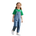 thumbnail image 6 of LRen Toddler Overalls Girls Summer Straight Wide Leg Denim Overalls 3Piece Baggy Pants Tops and Socks Outfits Cotton Daily Wear Jumpsuits With Pockets, 6 of 7