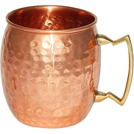

Rastogi Handicrafts Hammered Copper Moscow Mule Mug Handmade Of 100% Pure Copper Brass Handle Hammered Moscow Mule Mug/Cup. (1)
