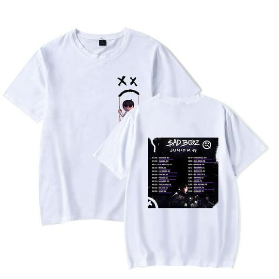 Junior H Sad Boyz Tour 2023 Concert Shirt Merch pop graphics print Crewneck Unisex Trend Casual Short Sleeve TShirt Top