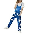 thumbnail image 2 of MKOSPLRT Casual Jumpsuits for Girl V Neck Spaghetti Strap Jumpsuits Funny Stars Graphic Harem Long Overalls Lightweight Jumpers with Pocket, 2 of 8